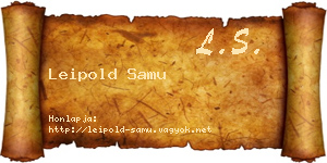 Leipold Samu névjegykártya